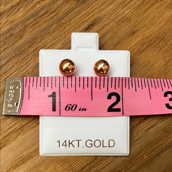 Authentic 14KT Rose Gold Ball Earrings - Picture 6 of 7